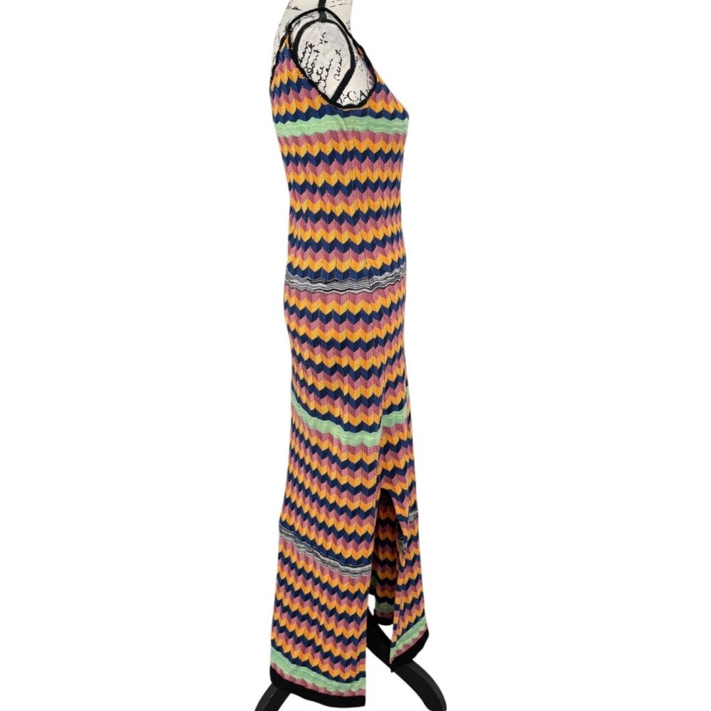Scotch & Soda Women Size S Chevron Knit Maxi Dress Sleeveless Cotton Artsy Beach - Picture 2 of 8